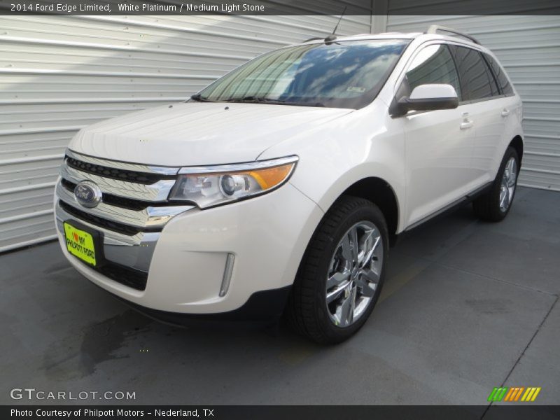 White Platinum / Medium Light Stone 2014 Ford Edge Limited