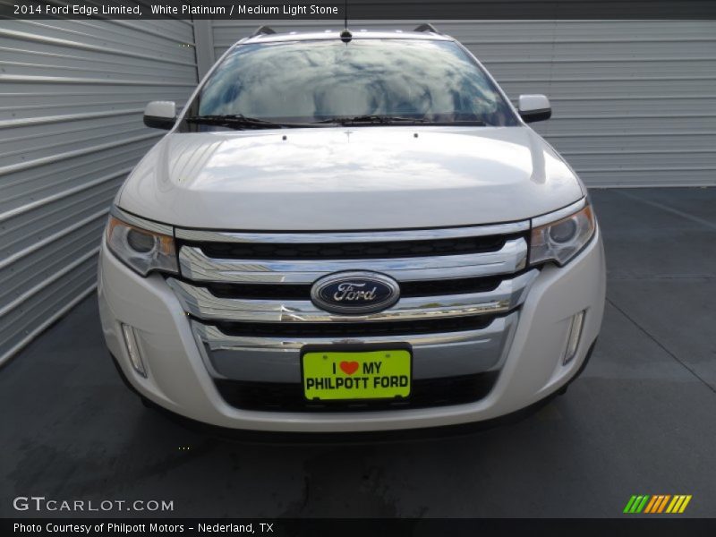 White Platinum / Medium Light Stone 2014 Ford Edge Limited