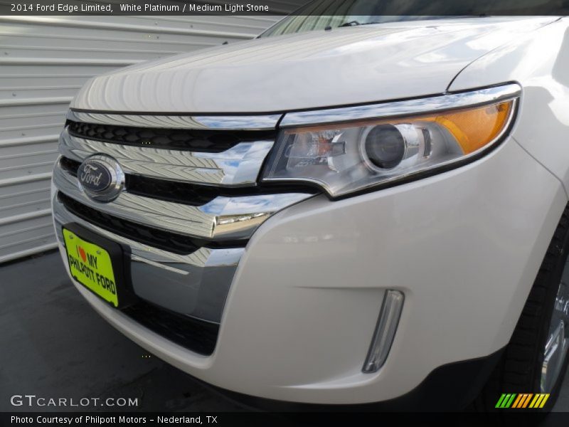 White Platinum / Medium Light Stone 2014 Ford Edge Limited