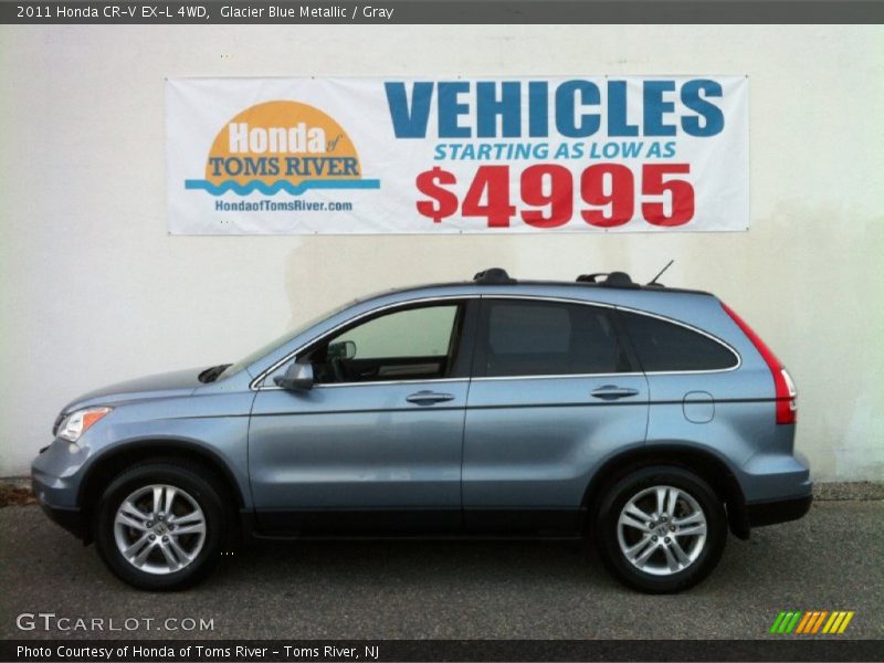 Glacier Blue Metallic / Gray 2011 Honda CR-V EX-L 4WD