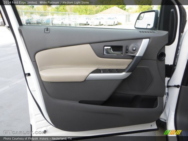White Platinum / Medium Light Stone 2014 Ford Edge Limited