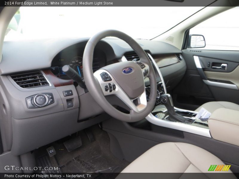 White Platinum / Medium Light Stone 2014 Ford Edge Limited