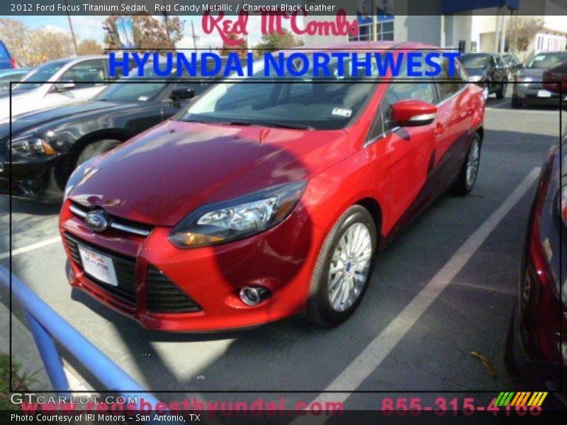 Red Candy Metallic / Charcoal Black Leather 2012 Ford Focus Titanium Sedan