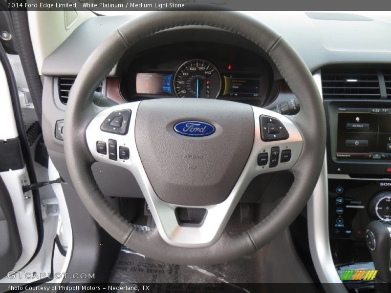White Platinum / Medium Light Stone 2014 Ford Edge Limited