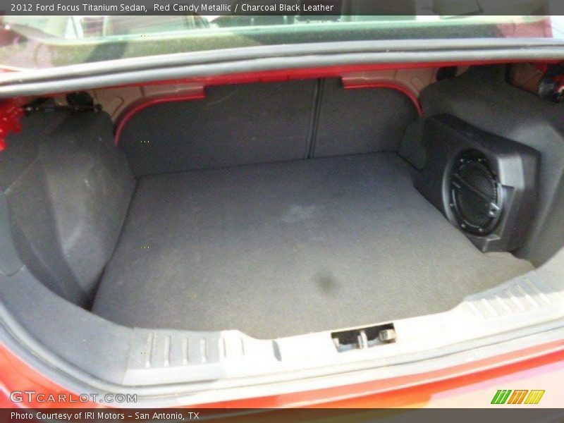 Red Candy Metallic / Charcoal Black Leather 2012 Ford Focus Titanium Sedan