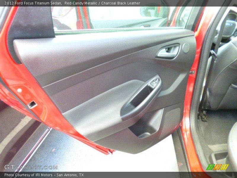 Red Candy Metallic / Charcoal Black Leather 2012 Ford Focus Titanium Sedan