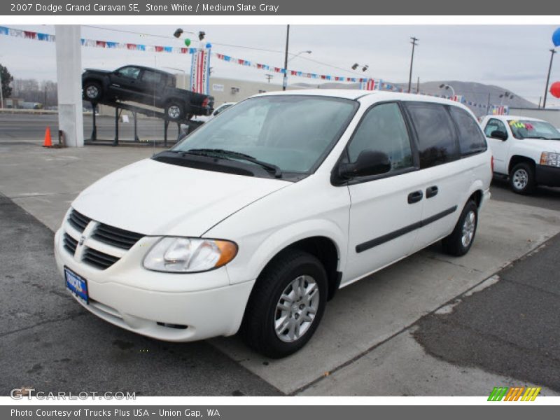 Stone White / Medium Slate Gray 2007 Dodge Grand Caravan SE