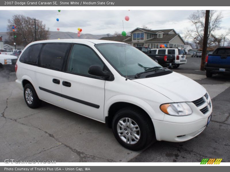 Stone White / Medium Slate Gray 2007 Dodge Grand Caravan SE