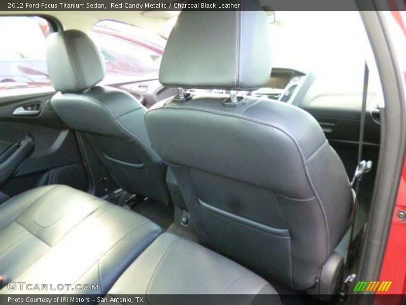 Red Candy Metallic / Charcoal Black Leather 2012 Ford Focus Titanium Sedan