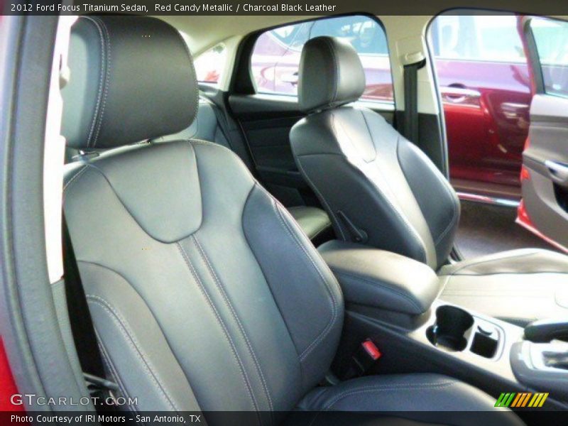 Red Candy Metallic / Charcoal Black Leather 2012 Ford Focus Titanium Sedan