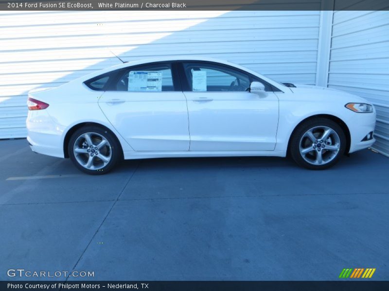 White Platinum / Charcoal Black 2014 Ford Fusion SE EcoBoost