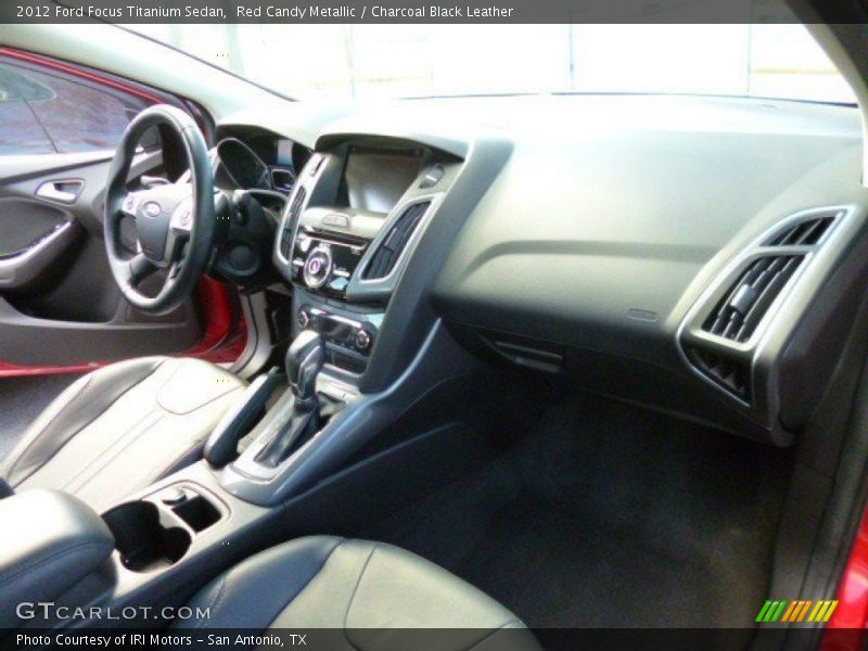 Red Candy Metallic / Charcoal Black Leather 2012 Ford Focus Titanium Sedan