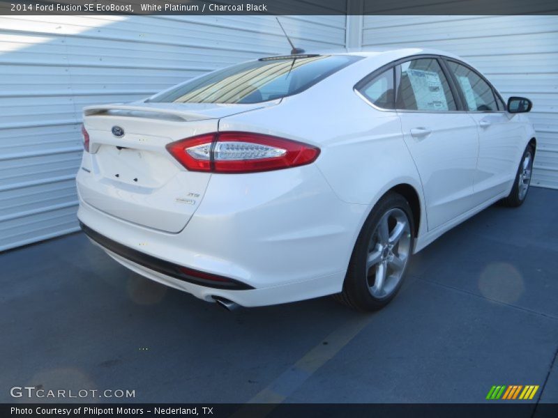 White Platinum / Charcoal Black 2014 Ford Fusion SE EcoBoost