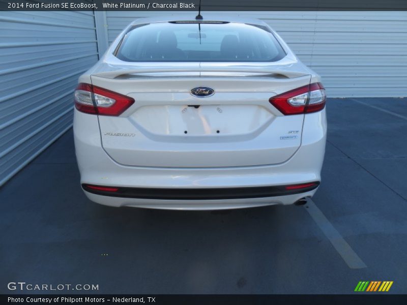 White Platinum / Charcoal Black 2014 Ford Fusion SE EcoBoost