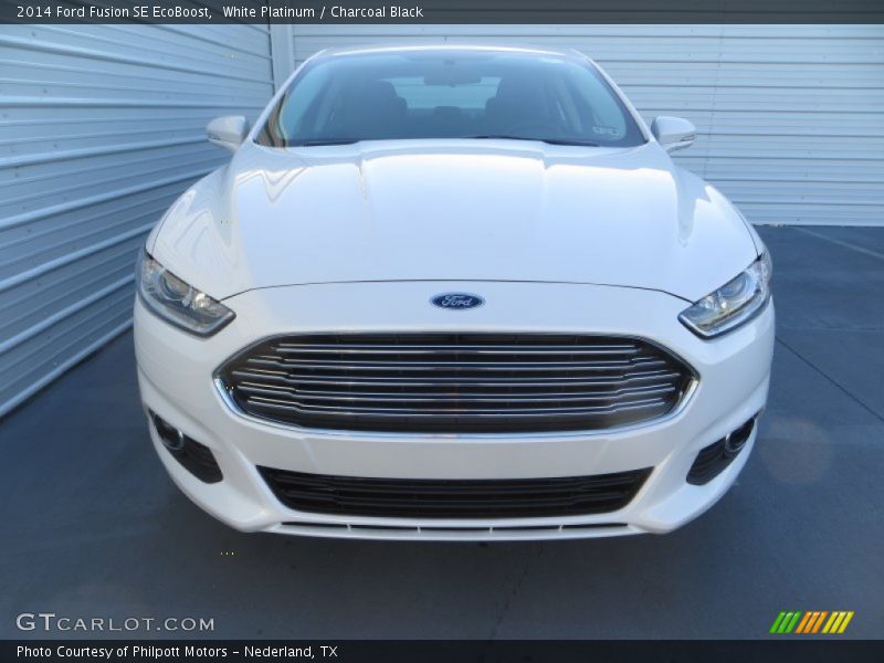 White Platinum / Charcoal Black 2014 Ford Fusion SE EcoBoost