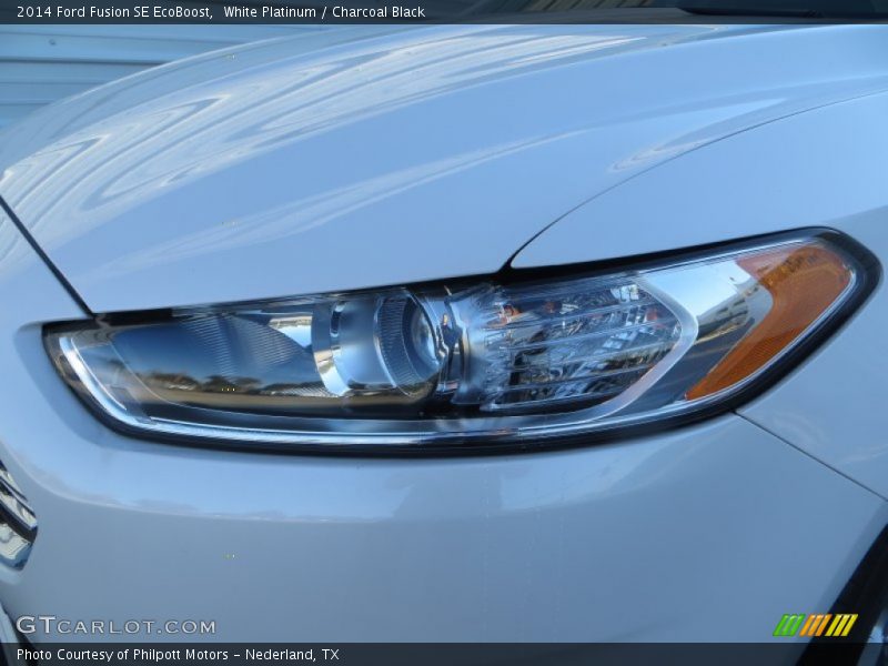 White Platinum / Charcoal Black 2014 Ford Fusion SE EcoBoost