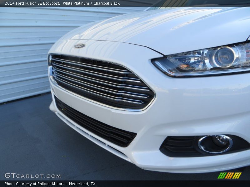 White Platinum / Charcoal Black 2014 Ford Fusion SE EcoBoost