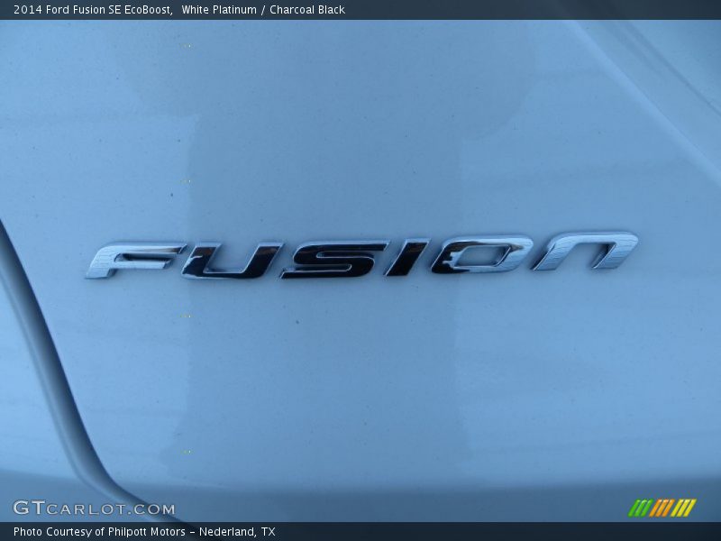 White Platinum / Charcoal Black 2014 Ford Fusion SE EcoBoost