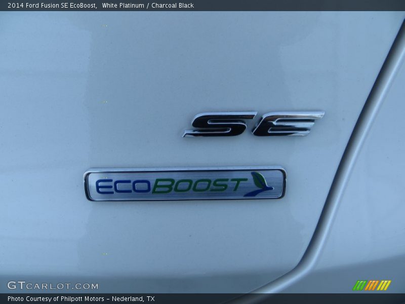 White Platinum / Charcoal Black 2014 Ford Fusion SE EcoBoost
