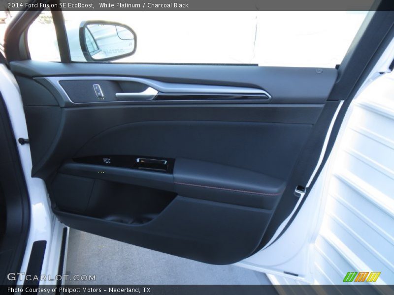 White Platinum / Charcoal Black 2014 Ford Fusion SE EcoBoost