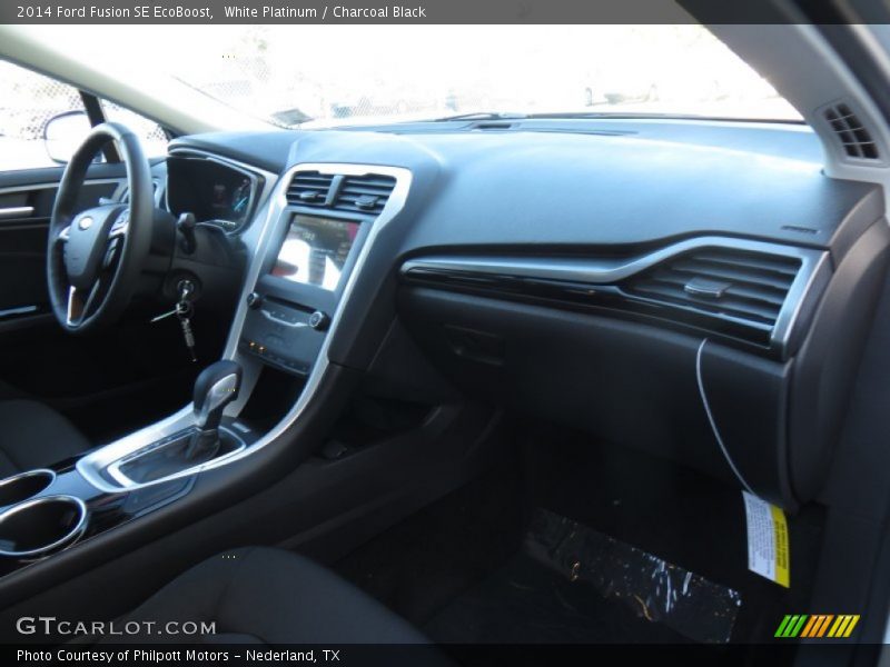 White Platinum / Charcoal Black 2014 Ford Fusion SE EcoBoost