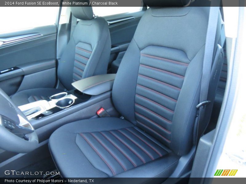 White Platinum / Charcoal Black 2014 Ford Fusion SE EcoBoost