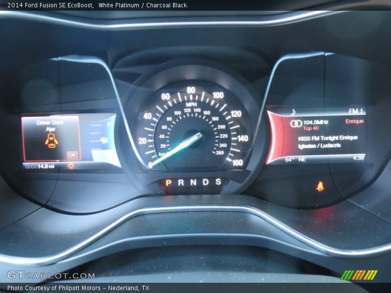 White Platinum / Charcoal Black 2014 Ford Fusion SE EcoBoost