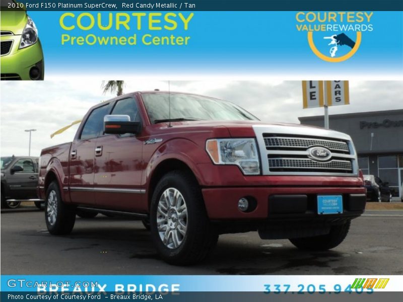 Red Candy Metallic / Tan 2010 Ford F150 Platinum SuperCrew