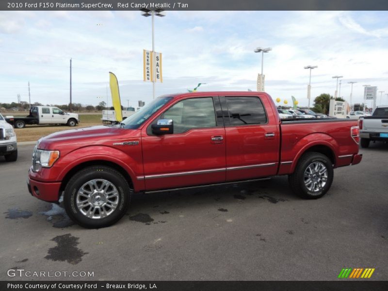 Red Candy Metallic / Tan 2010 Ford F150 Platinum SuperCrew