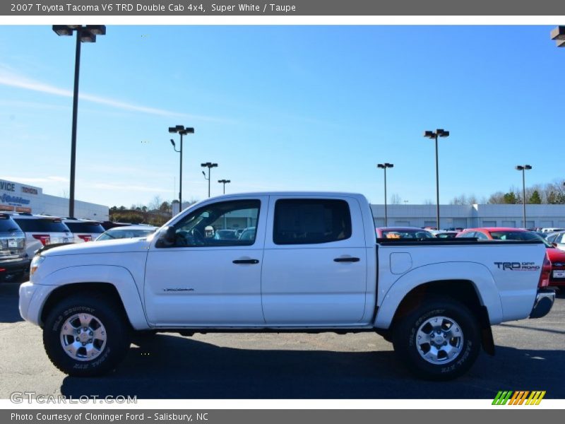 Super White / Taupe 2007 Toyota Tacoma V6 TRD Double Cab 4x4