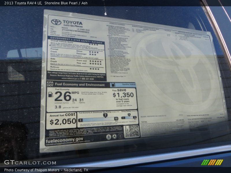 Shoreline Blue Pearl / Ash 2013 Toyota RAV4 LE