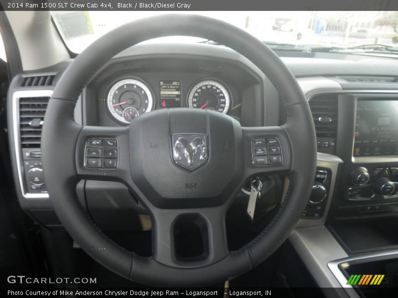 Black / Black/Diesel Gray 2014 Ram 1500 SLT Crew Cab 4x4