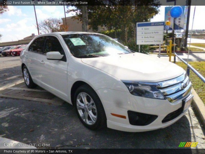 White Suede / Medium Light Stone 2012 Ford Fusion SE