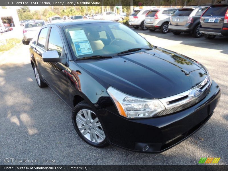 Ebony Black / Medium Stone 2011 Ford Focus SEL Sedan