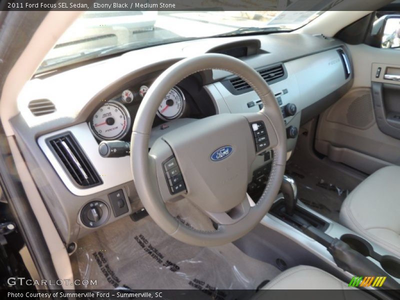 Ebony Black / Medium Stone 2011 Ford Focus SEL Sedan