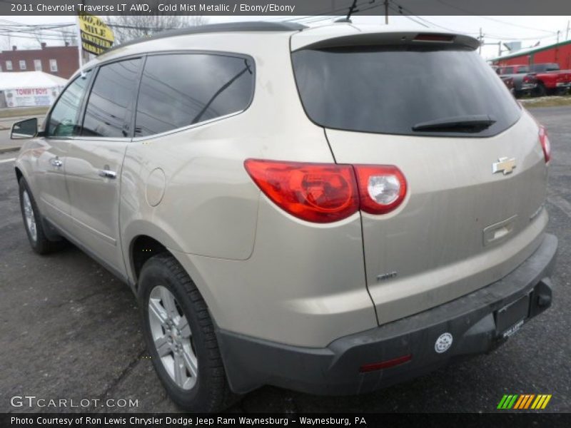 Gold Mist Metallic / Ebony/Ebony 2011 Chevrolet Traverse LT AWD