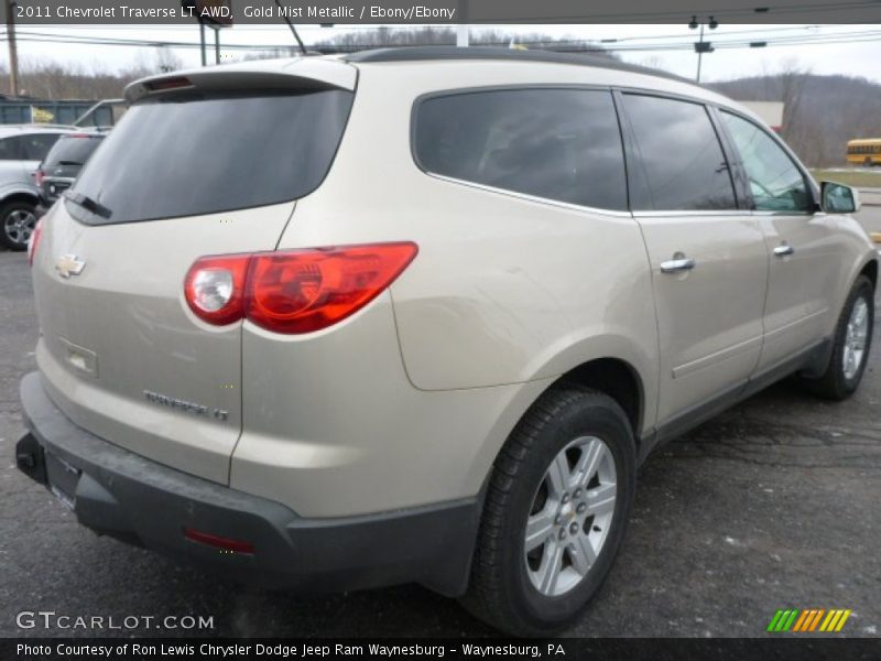 Gold Mist Metallic / Ebony/Ebony 2011 Chevrolet Traverse LT AWD