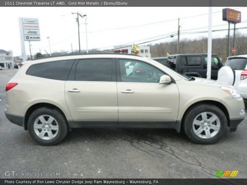 Gold Mist Metallic / Ebony/Ebony 2011 Chevrolet Traverse LT AWD