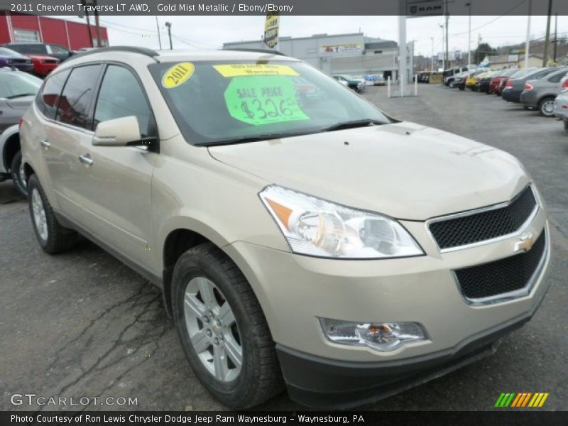 Gold Mist Metallic / Ebony/Ebony 2011 Chevrolet Traverse LT AWD