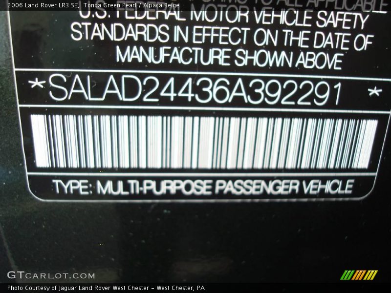 Tonga Green Pearl / Alpaca Beige 2006 Land Rover LR3 SE