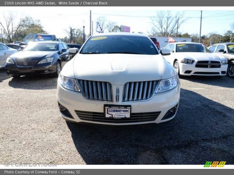 White Suede / Charcoal Black 2009 Lincoln MKS AWD Sedan