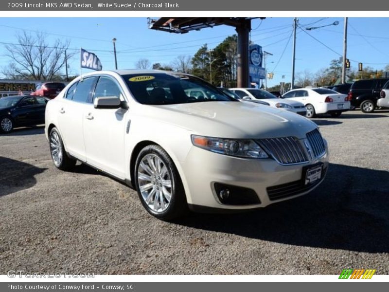 White Suede / Charcoal Black 2009 Lincoln MKS AWD Sedan