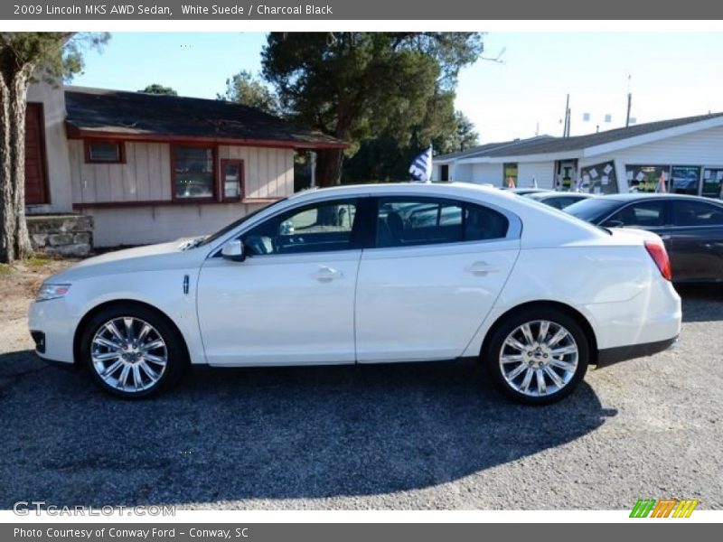 White Suede / Charcoal Black 2009 Lincoln MKS AWD Sedan