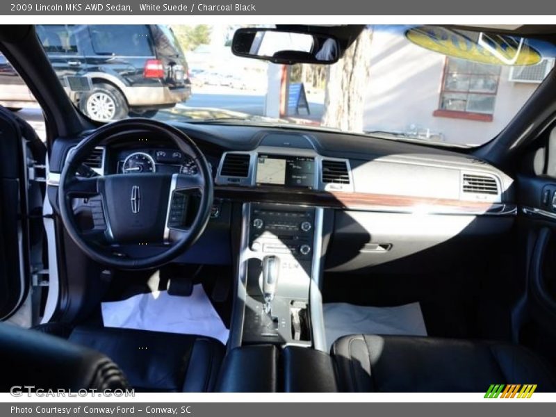 White Suede / Charcoal Black 2009 Lincoln MKS AWD Sedan
