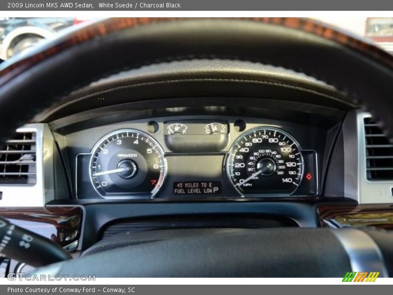 White Suede / Charcoal Black 2009 Lincoln MKS AWD Sedan