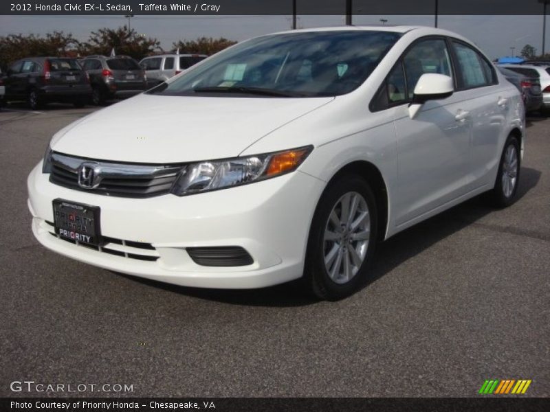 Taffeta White / Gray 2012 Honda Civic EX-L Sedan