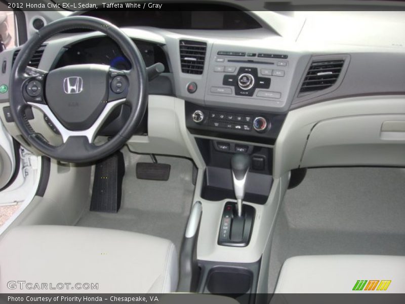 Taffeta White / Gray 2012 Honda Civic EX-L Sedan