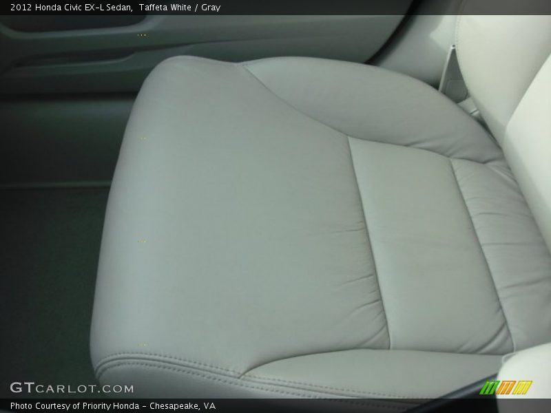 Taffeta White / Gray 2012 Honda Civic EX-L Sedan