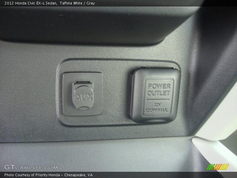Taffeta White / Gray 2012 Honda Civic EX-L Sedan