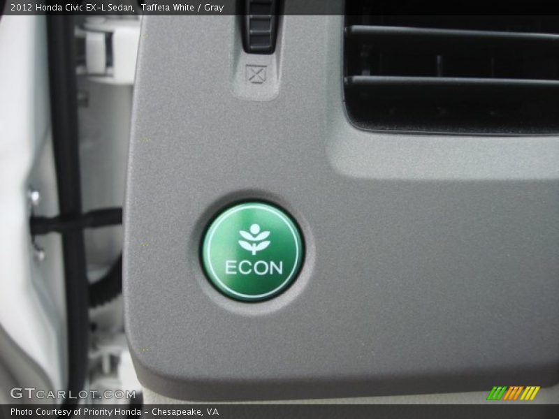 Taffeta White / Gray 2012 Honda Civic EX-L Sedan